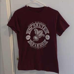 maroon office tee